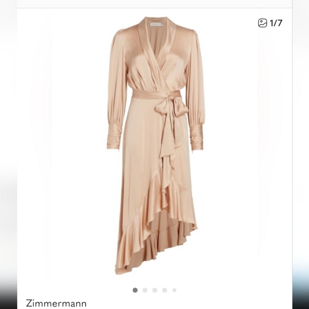 Zimmermann Pattie Midi Silk Wrap Dress 💯 Authentic Size 2 US 8
